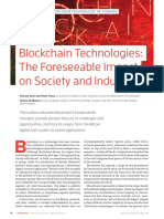 Blockchain Technologies: The Foreseeable Impact On Society and Industry