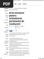 Acte Necesare Pentru Schimbarea Permisului de Conducere PDF