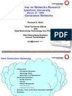 CATT Seminar On Networks Research Polytechnic University Next Generation Networks