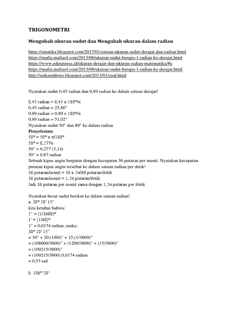 Trigonometri Tugas Soal