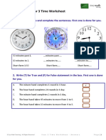 Year 3 Time Worksheet