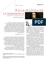 Spinoza o La Política de La Inmanencia