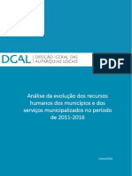 Análise da evolução dos recursos humanos dos municípios e dos serviços municipalizados no período de 2011-2016