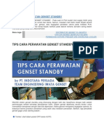 Tips Cara Perawatan Genset Standby