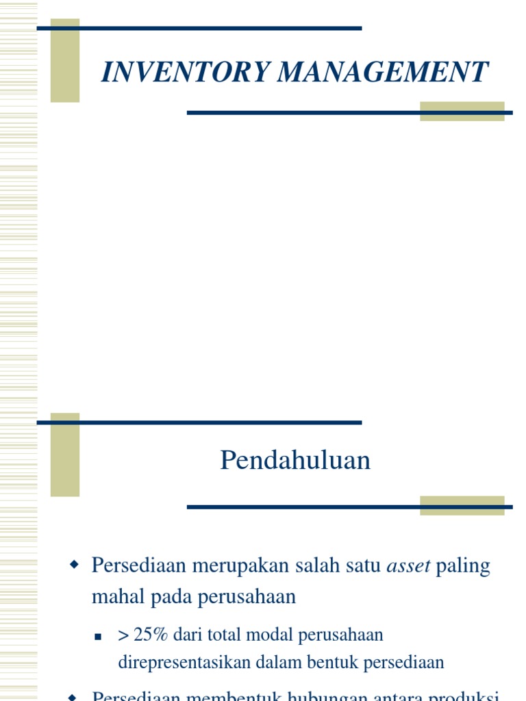 Definisi Manajemen Persediaan | PDF | Bisnis | Pengelolaan Keuangan & Uang