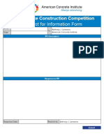 Request For Information Form: ACI Concrete Construction Competition