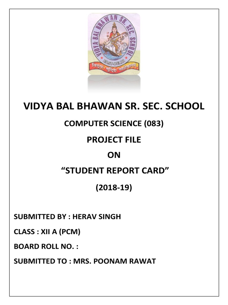 C++ Project On Student Report Card | PDF | Method (Computer Programming ...