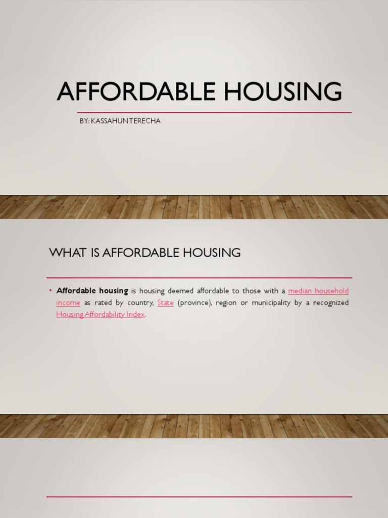 Understanding Affordable Housing | PDF