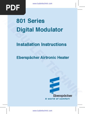 Eberspacher 80110003 Controller Installation Instruction