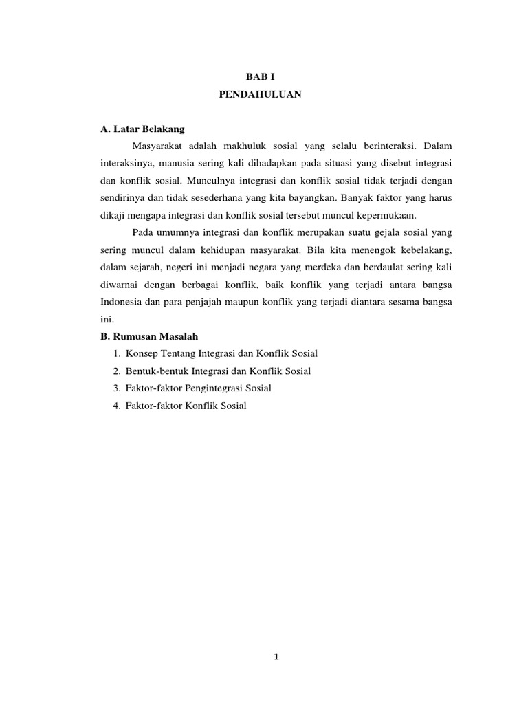 Makalah Konflik Sosial Dan Integrasi Sosial Syahriani
