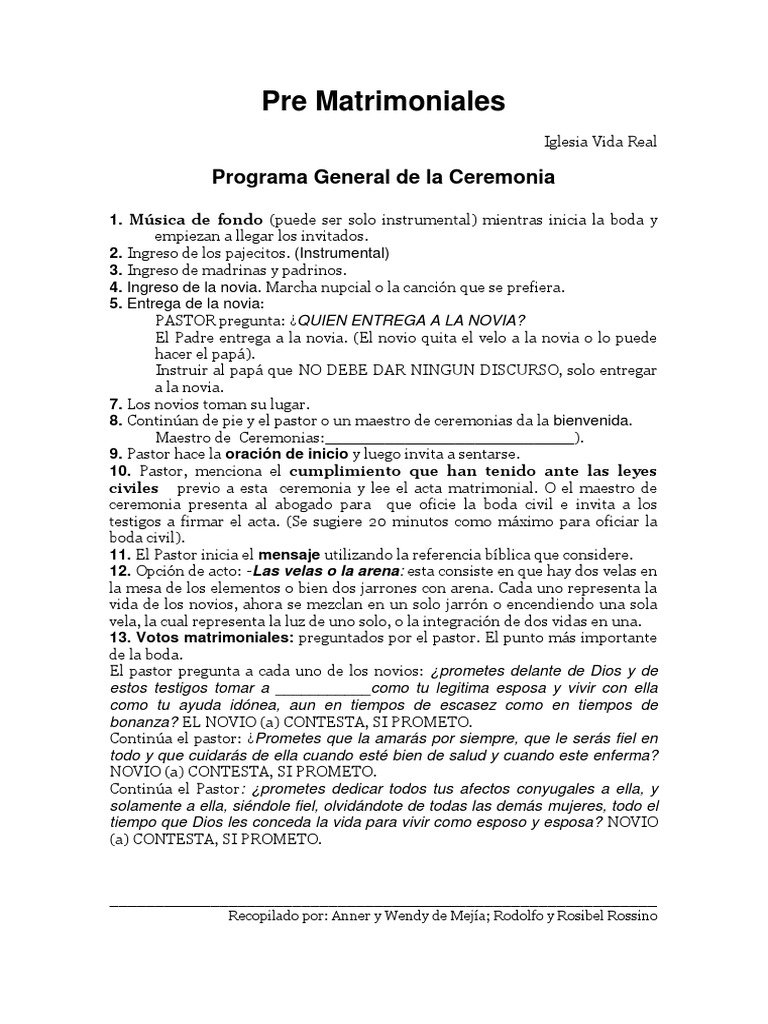 Ceremonia de Bodas | PDF | Boda | Oración, image size:768x1024