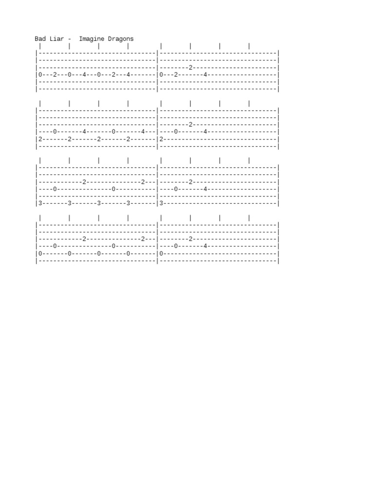 Bad Liar Guitar Tab | PDF