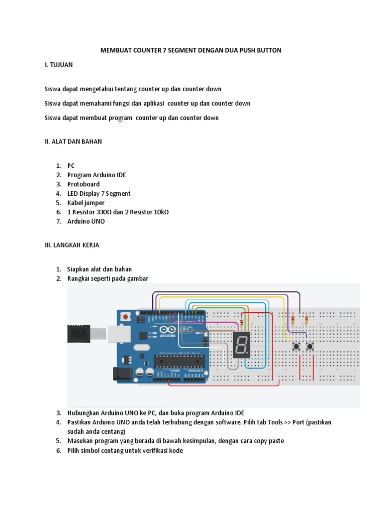 Membuat Counter 7 Segment Dengan Dua Push Button | PDF | Computer ...