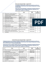 Lista de Donación de Libros Mayo - Agosto 17