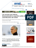 Las Razones Que Habrían Desencadenado en La Temprana Salida de José Mourino Del United _ Emol.com