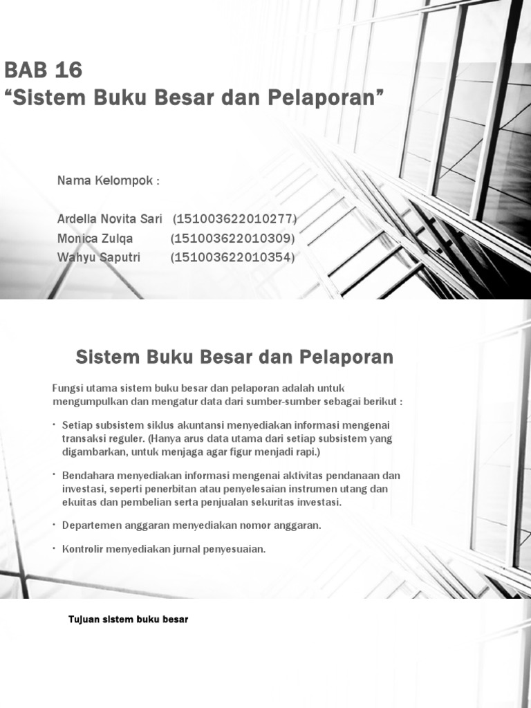 BAB 16 Sistem Buku Besar dan Pelaporan