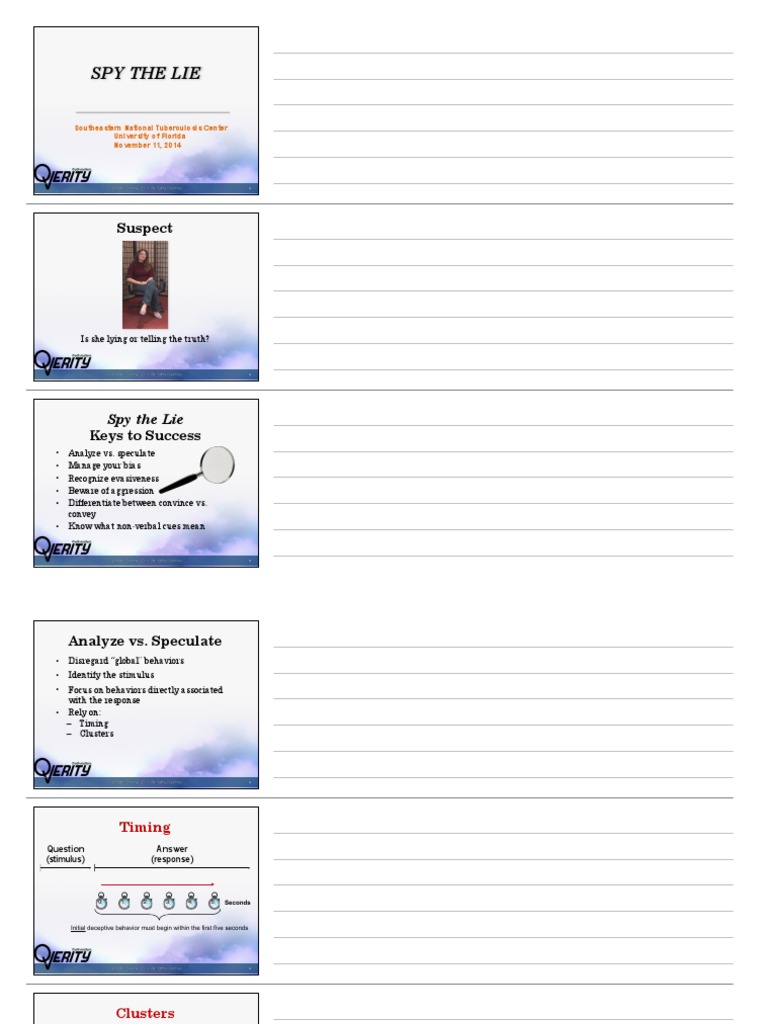 Detecting Lies: Techniques & Tips | PDF | Interrogation | Nonverbal ...
