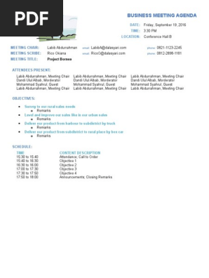 Meeting Agenda