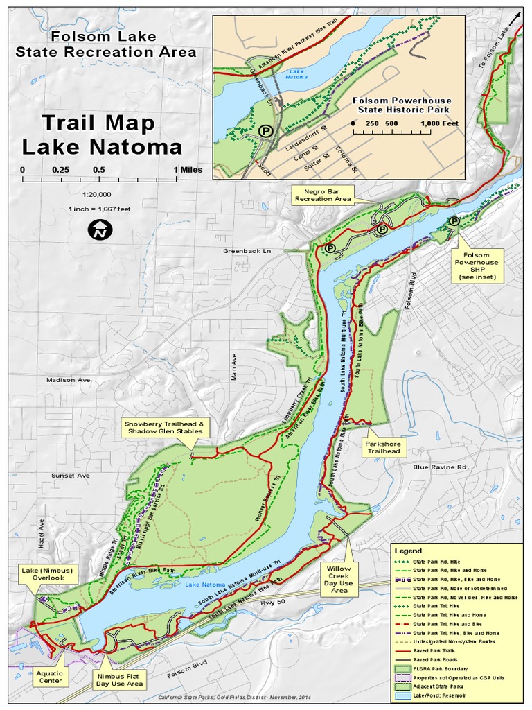 FLSRA Trail Map Lake Natoma PDF Land Management Environmental