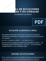 2. Sistema de Ecuaciones Lineales y No Lineales