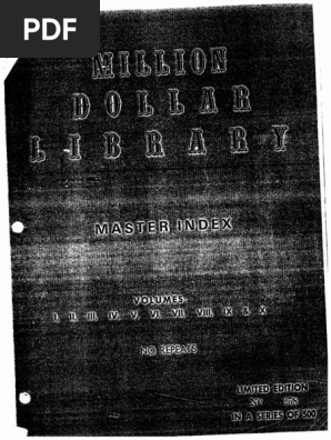 Million Dollar Library Master Index | PDF | Musical