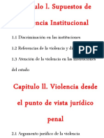 CAPÍTULOS Y CONCLUSIONES DE LOS SUPUESTOS DE LA VIOLENCIA INSTITUCIONAL