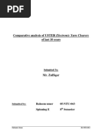 Comparative Analysis of of Last 10 Years: USTER Electronic Yarn Clearers