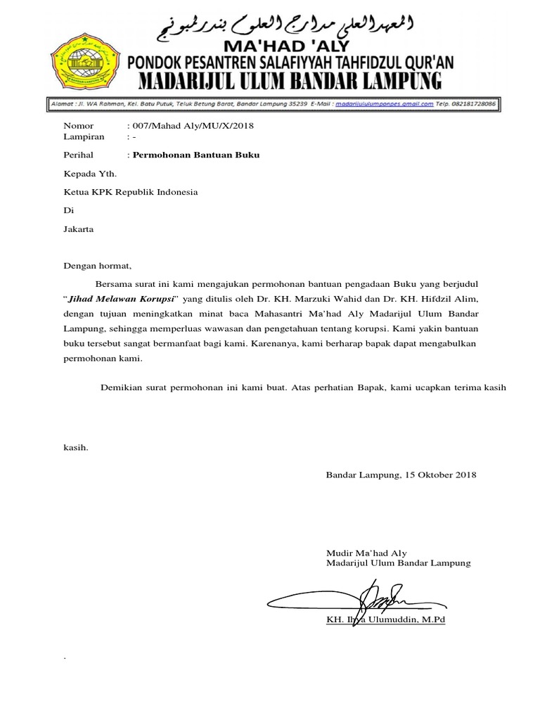 Surat Permohonan Buku Pdf