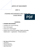 Kinematics of Machinery UNIT-2: Steering Mechanisms & Belt, Rope and Chain Drives