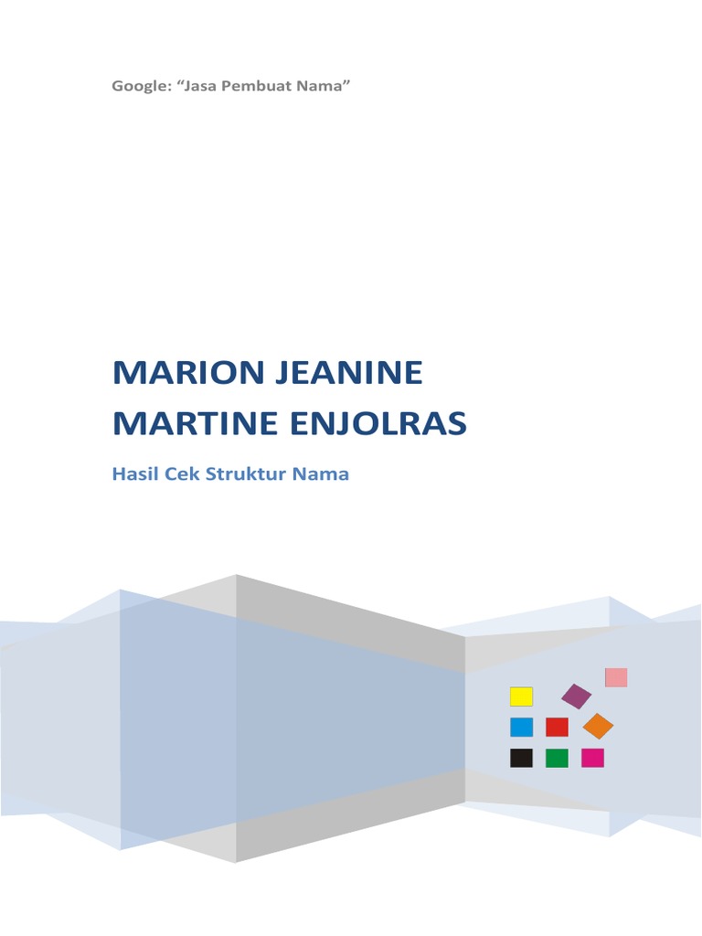 MARION JEANINE MARTINE ENJOLRAS Cek Struktur Nama PDF PDF
