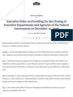 Executive Order Providing for the Closing of Executive Departments and Agencies of the Federal Go