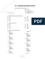 3 - Exercícios - Potenciação de Números Naturais