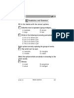 I. Vocabulary and Grammar: Fill in The Blanks With The Correct Options