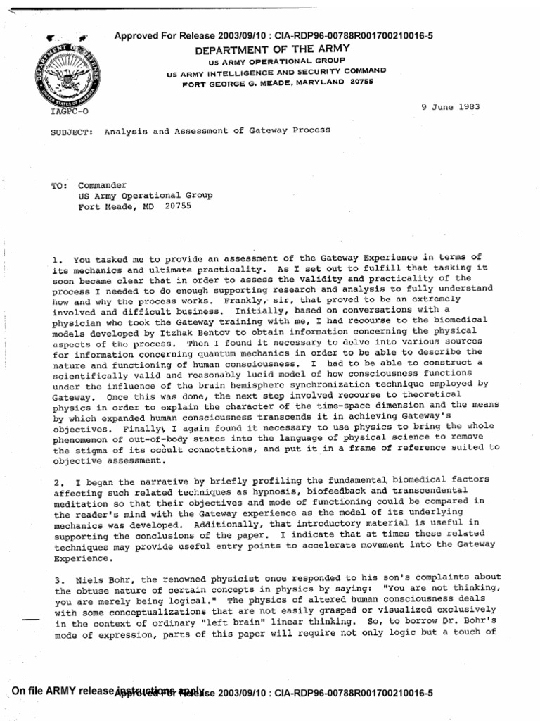 CIA: Analysis and Assessment of Gateway Process | PDF