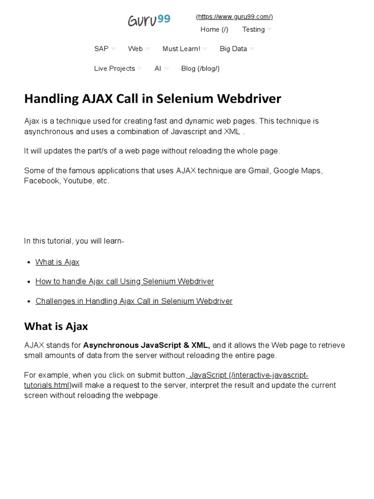 Handling Ajax Call In Selenium Webdriver Ajax Programming Selenium Software - webdriver hacker roblox