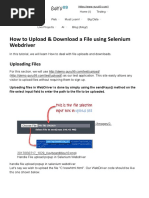 How To Upload & Download A File Using Selenium Webdriver