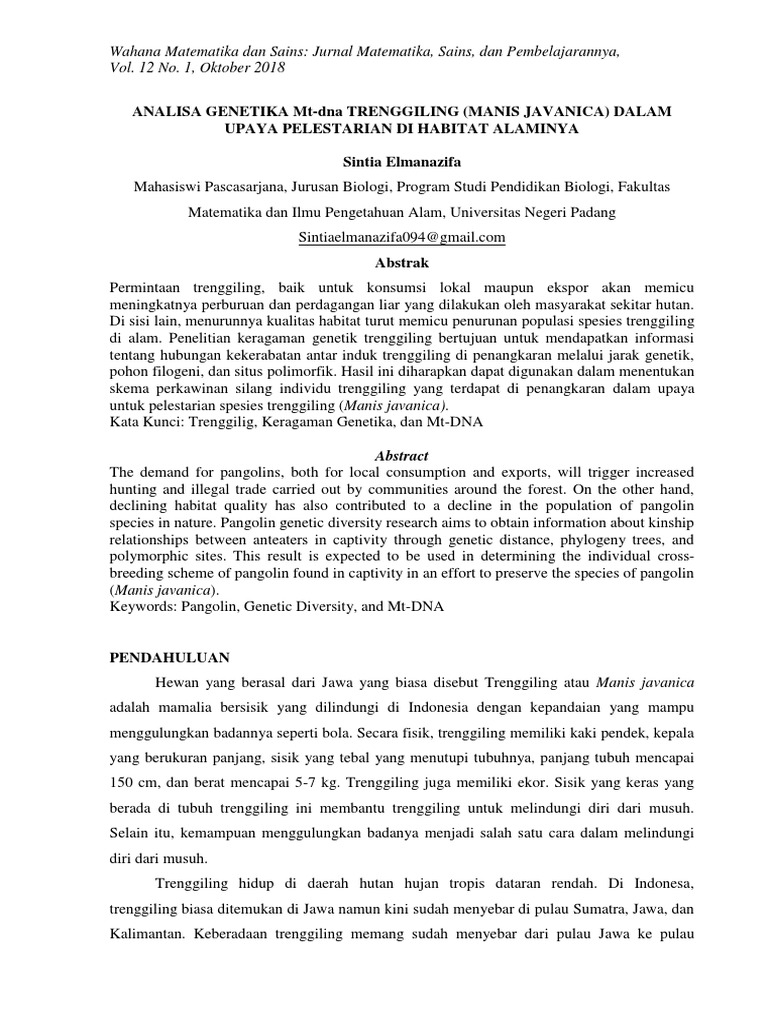 Journal Dna Trenggiling Betih