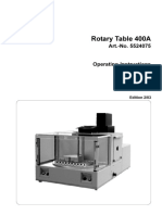 Rotary Table 400A: Art.-No. 5524075 Operating Instructions