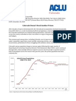 Colorado Criminal Justice Reform Coalition and ACLU of Colorado Memo Opposing Prison Expansion