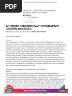 Interação Comunicativa e Entendimento Racional Na Escola