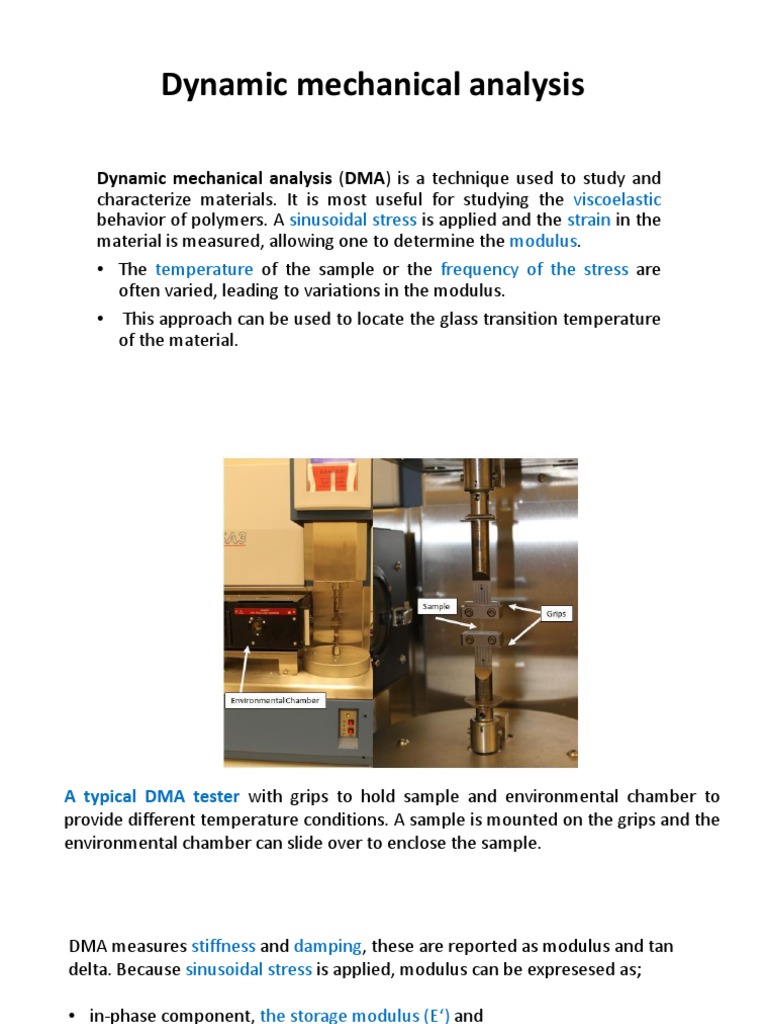 Dynamic Mechanical Analysis (DMA) Is A Technique Used To Study and ...