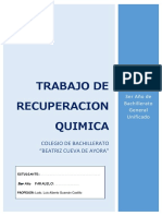 Actividades de Recuperación de Química 1er Parcial 1er Quim.