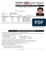 Regular Admit Card