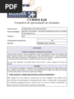 Folha de Orientação - Estágio I - Letras