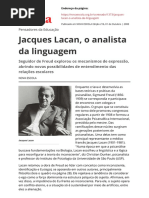 Jacques Lacan o Analista Da Linguagem
