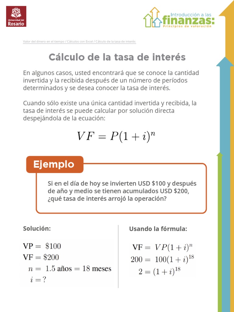 Cálculo de la Tasa de Interés en Excel | PDF | Finanzas y dinero ...