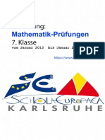 Matheprüfung Klasse7, 2013-2018