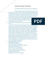 Agribusiness Management 2 Activity Sheet: Characteristics of Farming