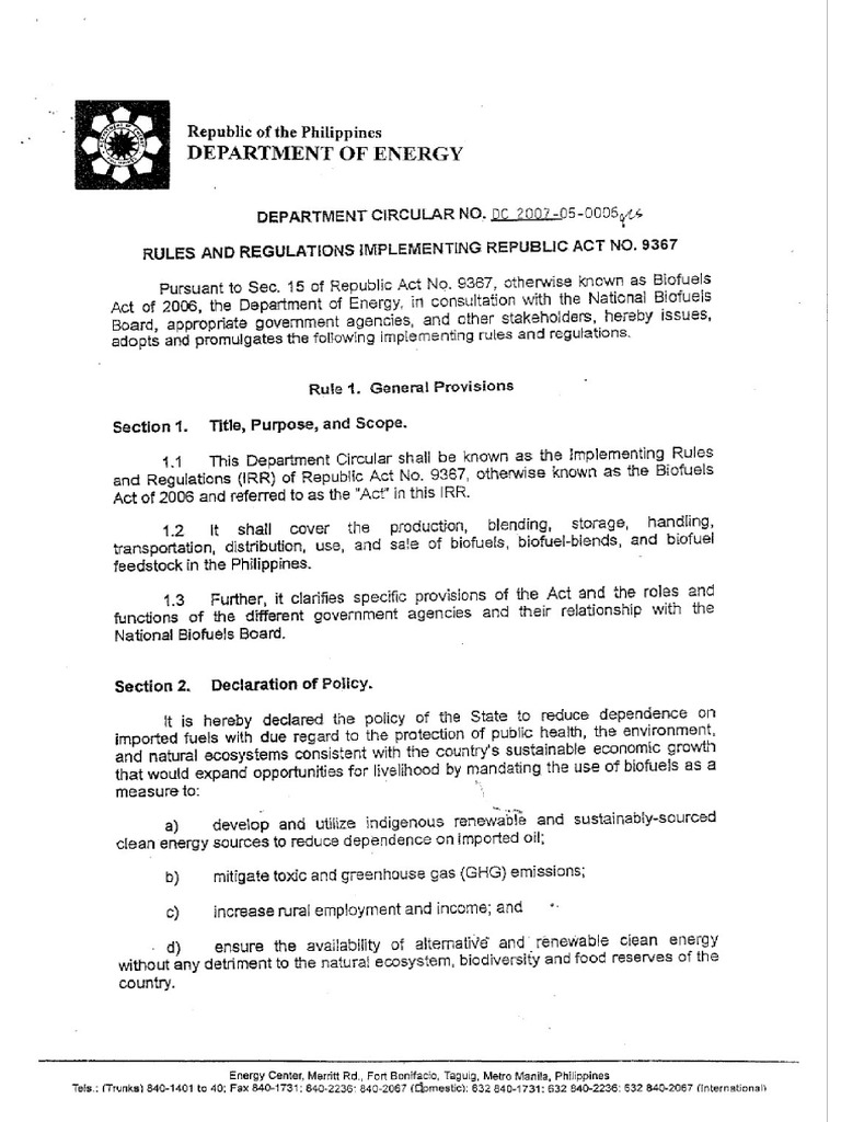 DOE Circular 2007-05-0006 PDF | PDF