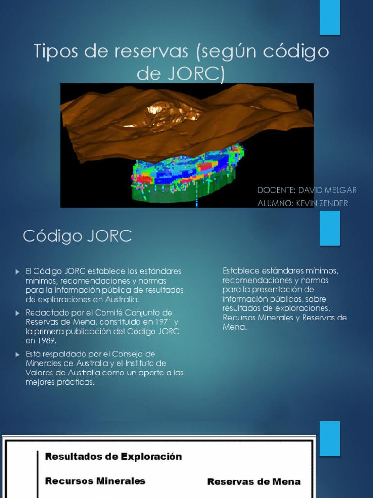 Tipos de Reservas Minerales según JORC | PDF | Minería | Geología